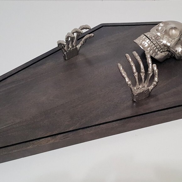 RARE Pottery Barn Halloween Skeleton Wood Cheeseboard NIB - Picture 3 of 6